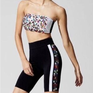 NO KA OI PARIS PELAIA BANDEAU WITH MULTI COLOR/SIZE SEQUINS BLACK/WHITE SZ M/L